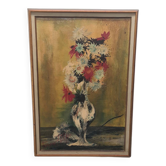 Peinture de fleurs par François Philippe 1920-1995, années 1960/70.