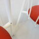 Suite de 4 chaises vintage en métal & skai 1970