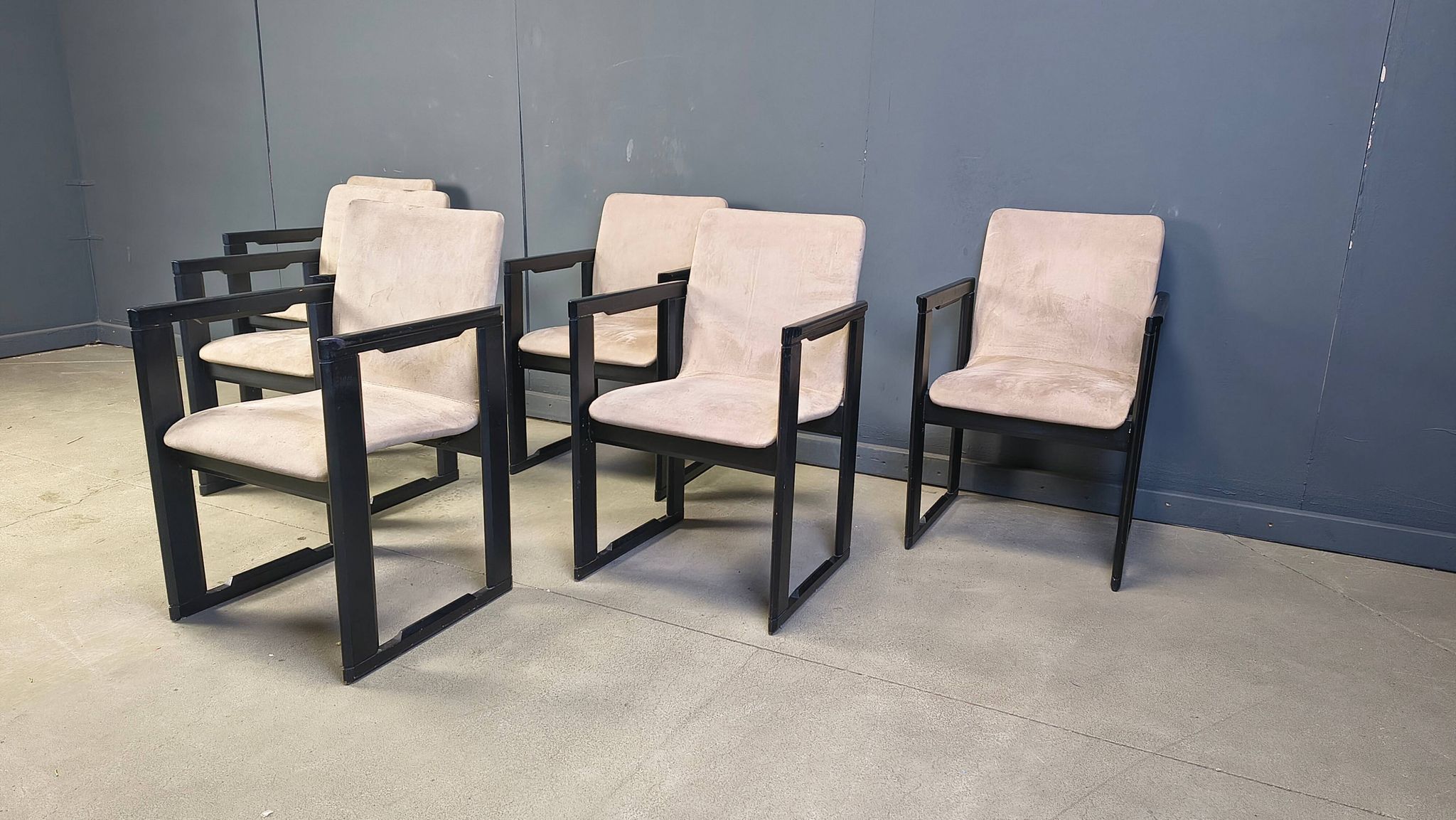 Set of 6 vintage dining chairs attributed to Tobia Scarpa, 1970s