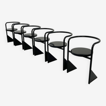 Set of 6 minimalist chairs by Ideal Form Team, 1980s