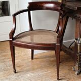 Empire style mahogany caned office chair