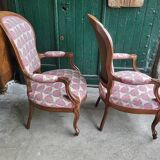 Paire de fauteuils louis philippe en noyer