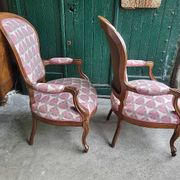 Paire de fauteuils louis philippe en noyer