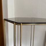 Vintage metal and glass side table