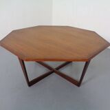 Danish Octagonal Teak Coffee Table, 1960s