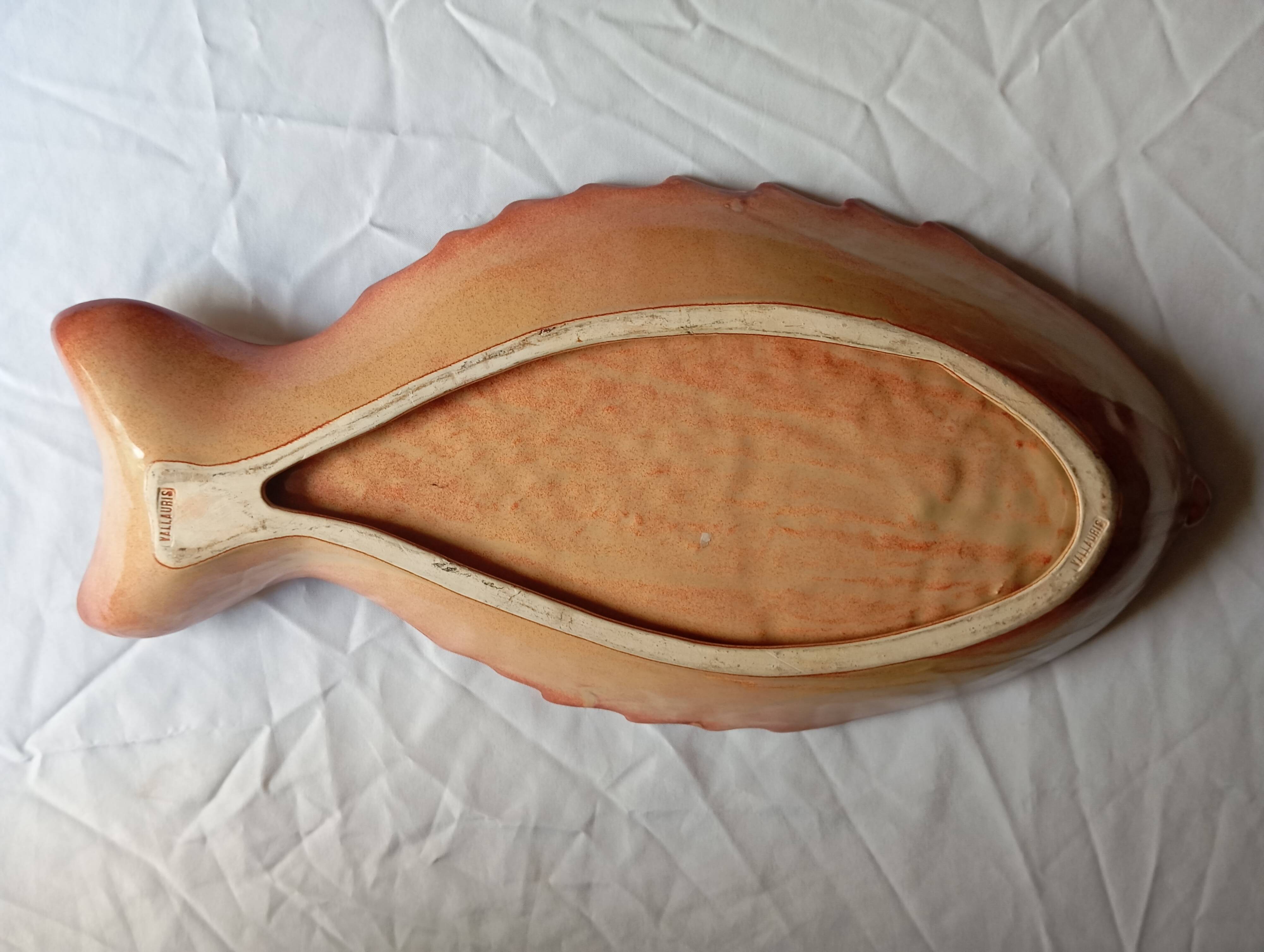 Vallauris earthenware fish dish