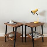 Pair of solid oak bedside tables