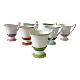 7 tasses à café en faïence de type brûlot