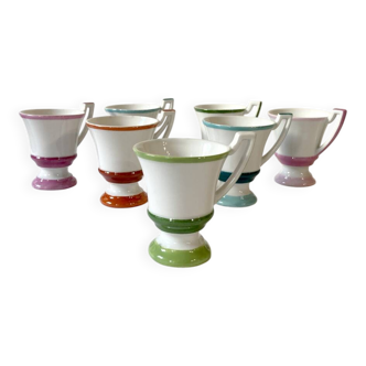 7 earthenware coffee cups of the brûlot type