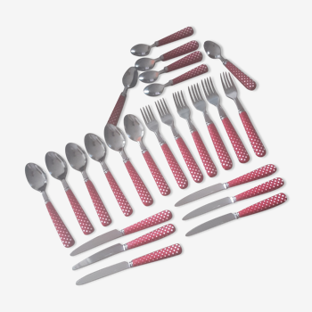 Set of 24 stainless steel cutlery