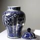 Large covered vase Boch Holland Royal Sphinx in Delft blue earthenware.