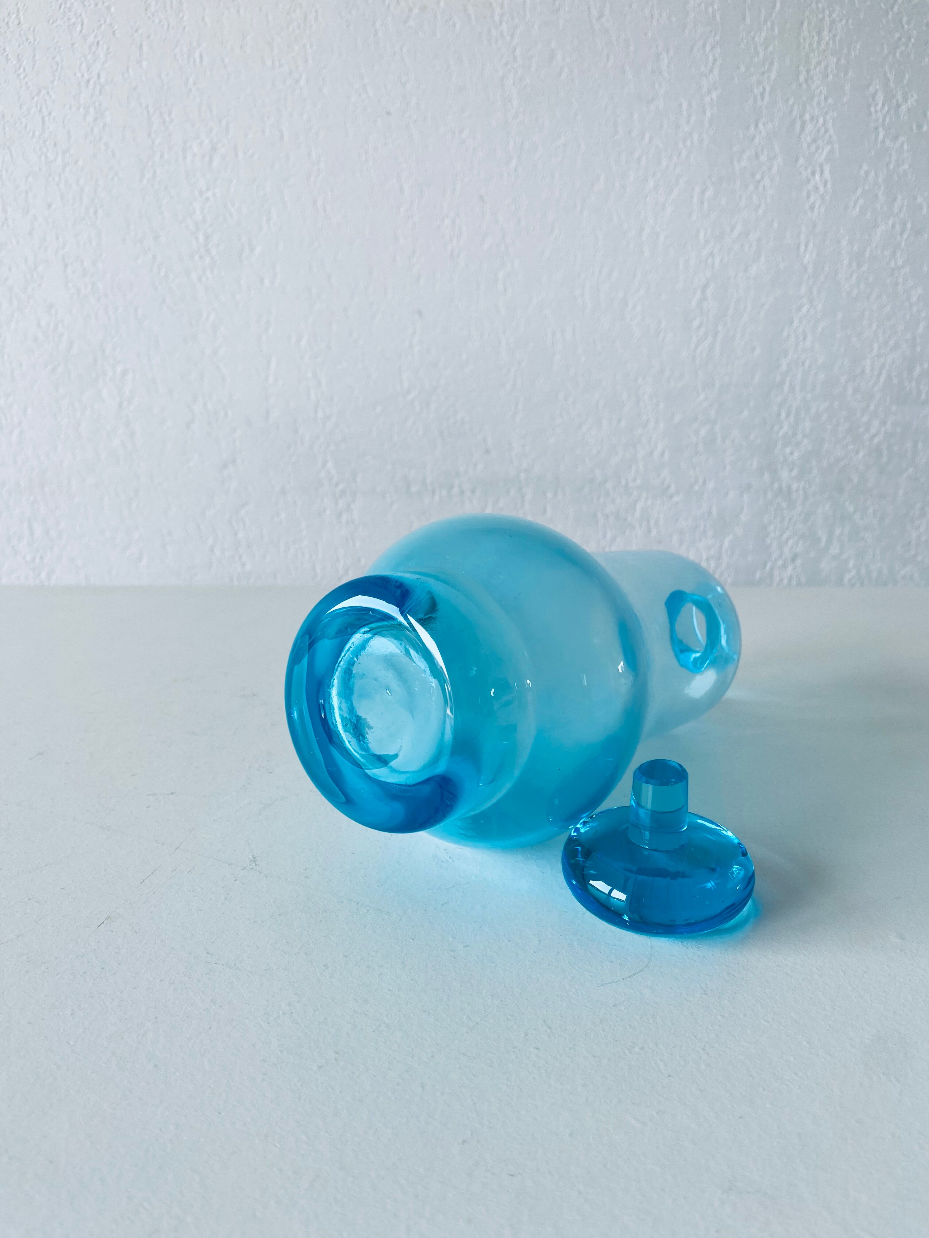 Blue glass decanter