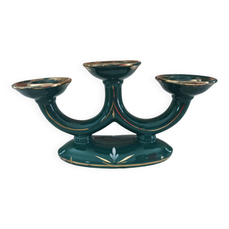 Vintage ceramic 3 bobeche candle holder. In perfect condition, no cracks or damage.