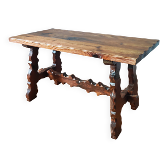Table basse de chalet brutaliste vintage 1950