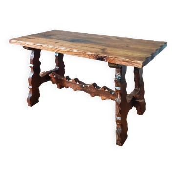 Vintage 1950s Brutalist Chalet Coffee Table