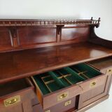 Early 20th-century English mahogany dresser / sideboard – brass campaign hardware