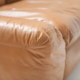 Bengodi vintage cognac leather sofas design Cini Boeri for arflex italy