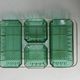 Servant with his 4 green glass cups, Arcoroc France, 70s