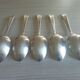 Set of 5 large silver metal spoons