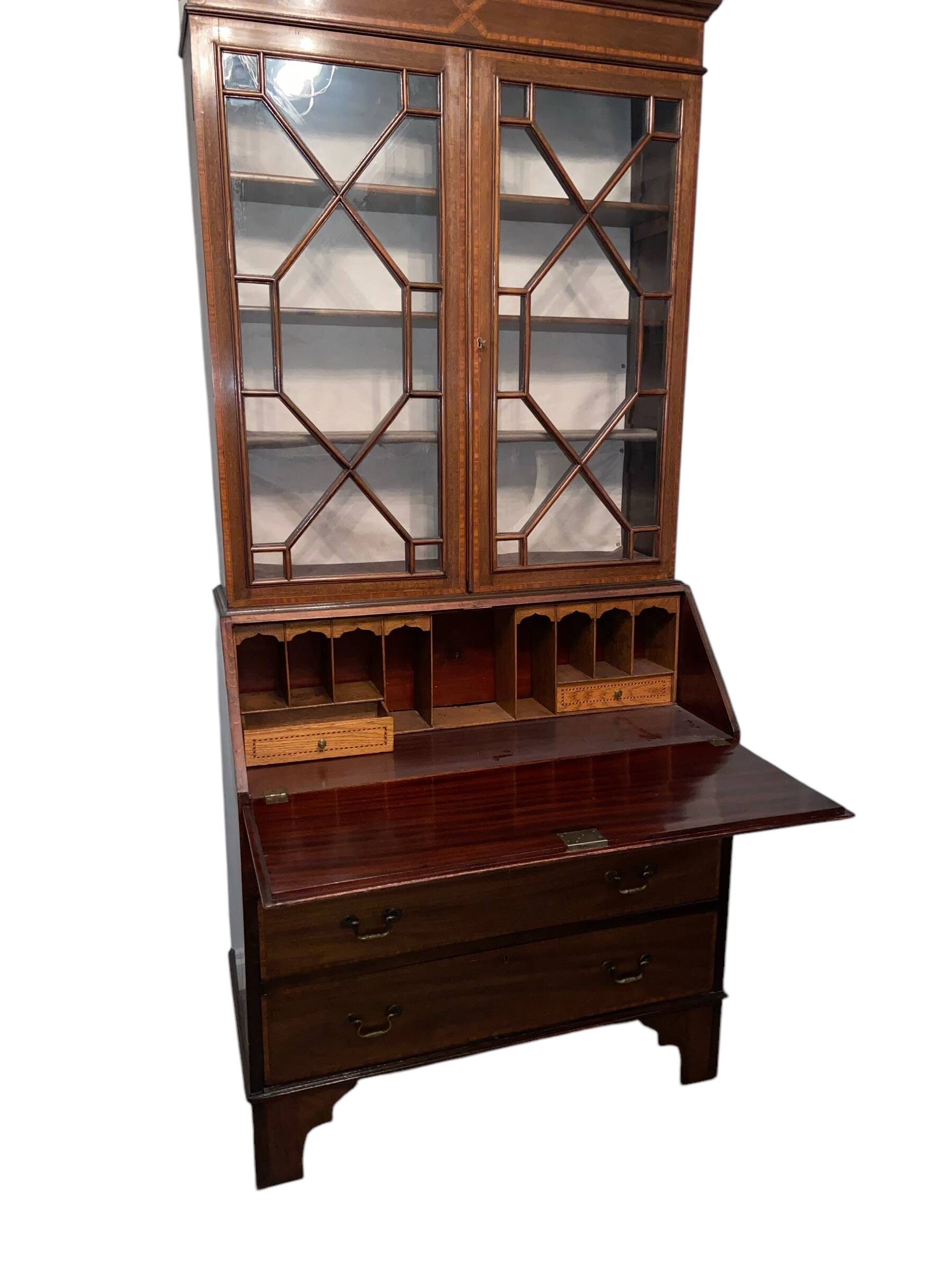 Library with integrated secretary English solid wood