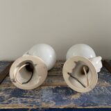 Set of two white ceramic hand sconces