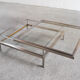 Vintage Chrome and Brass Sliding Coffee Table from Maison Jansen, France, 1970s