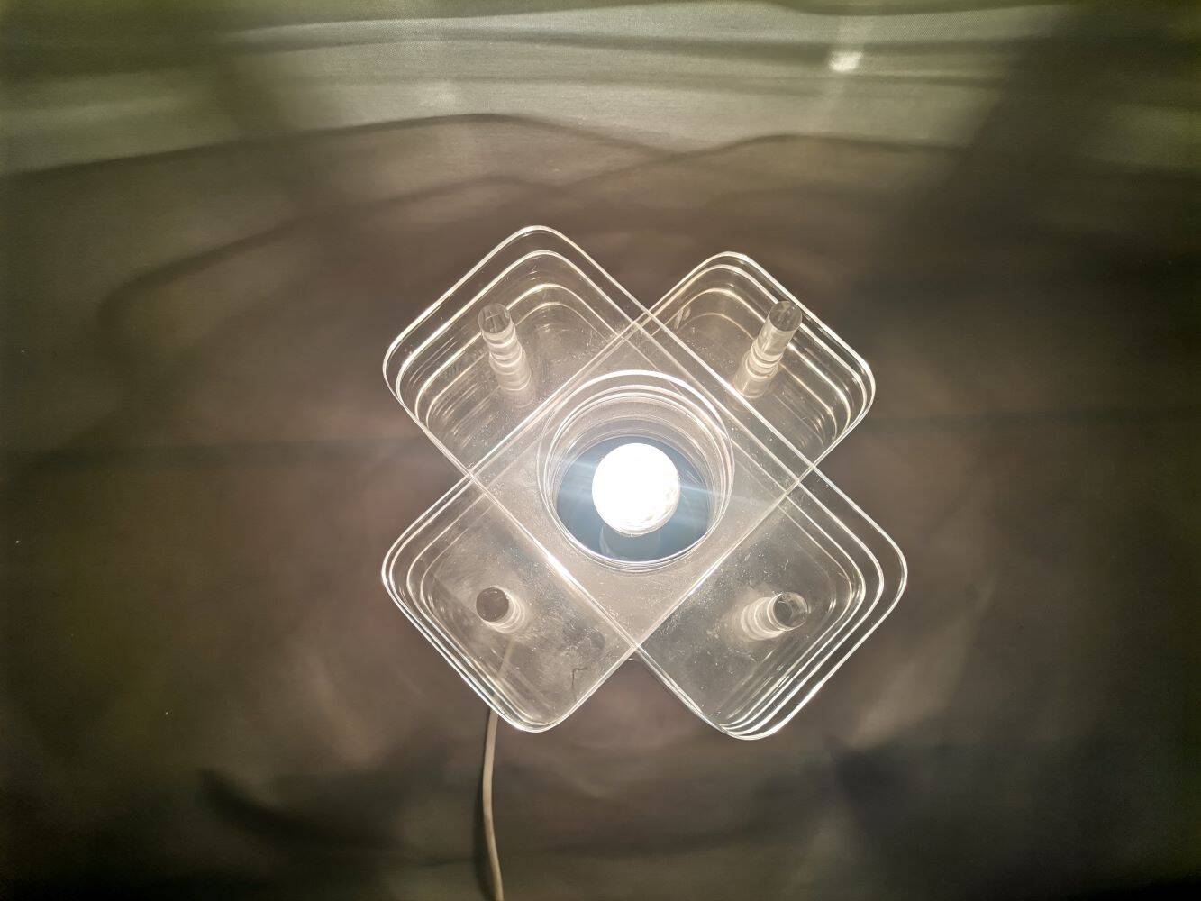 Dutch Century Modern Clear Acrylic Table Lamp, 1960s