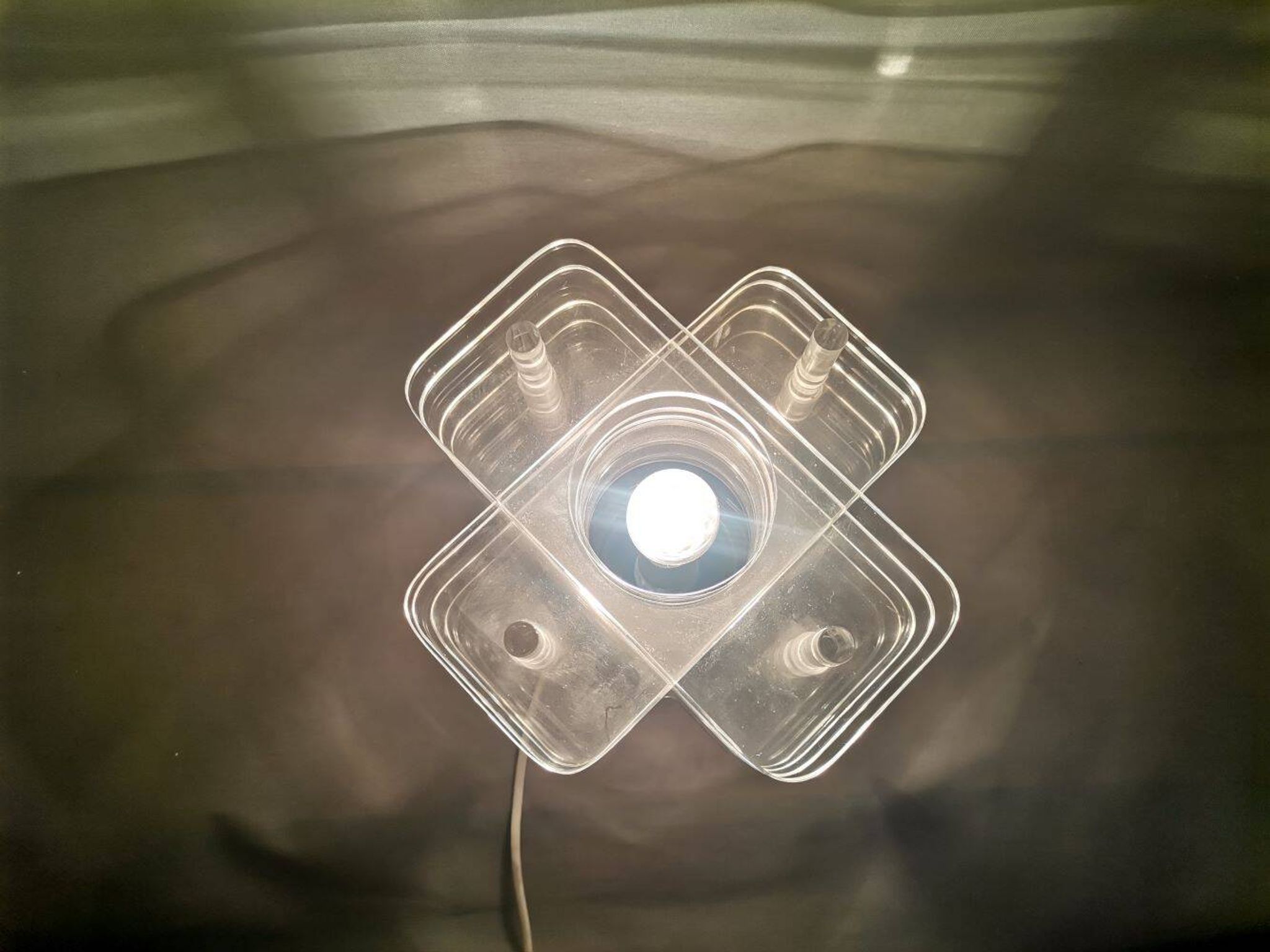 Lampe de table moderne en acrylique transparent du siècle hollandais, 1960s