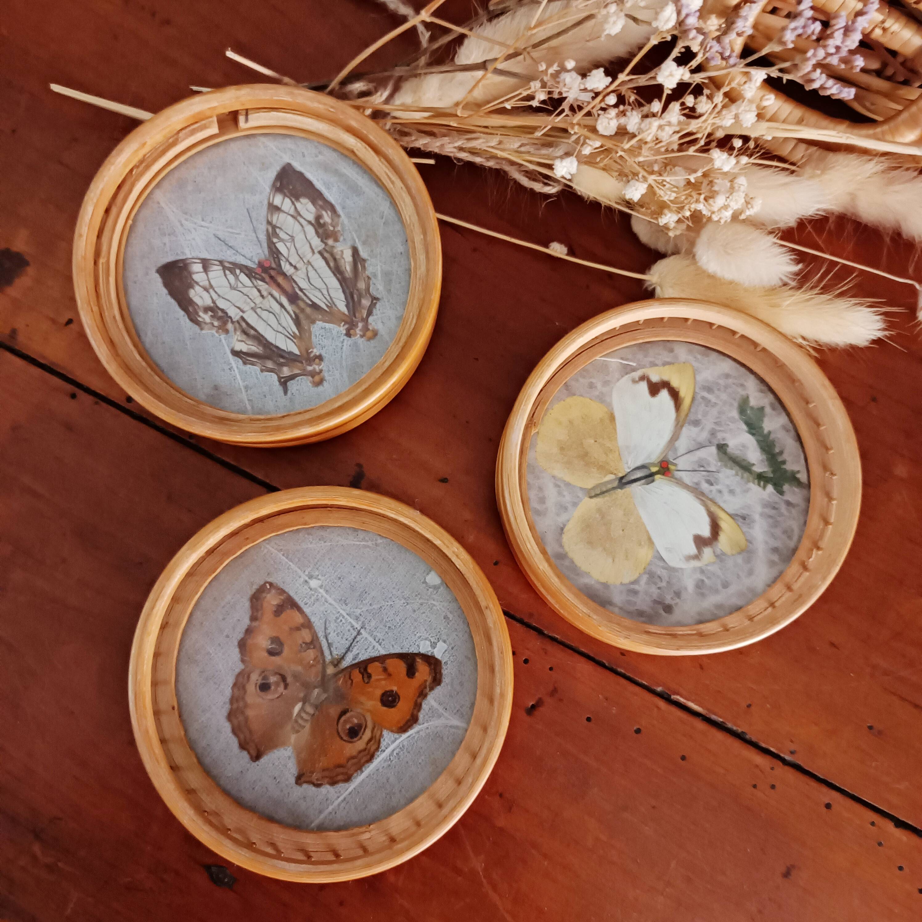 Set of 6 butterfly coasters
