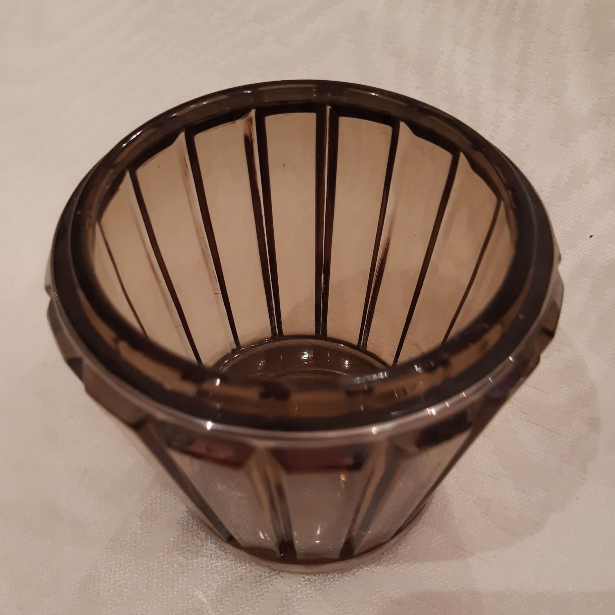 Carafe, glass and pot Portieux in smoked glass and silver art deco