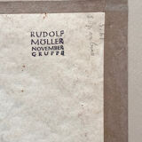 Rudolf möller 1881-1967.composition,1918.gouache et aquarelle