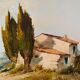 Oil on canvas by Jean-Claude Guignardeau landscape of Provence