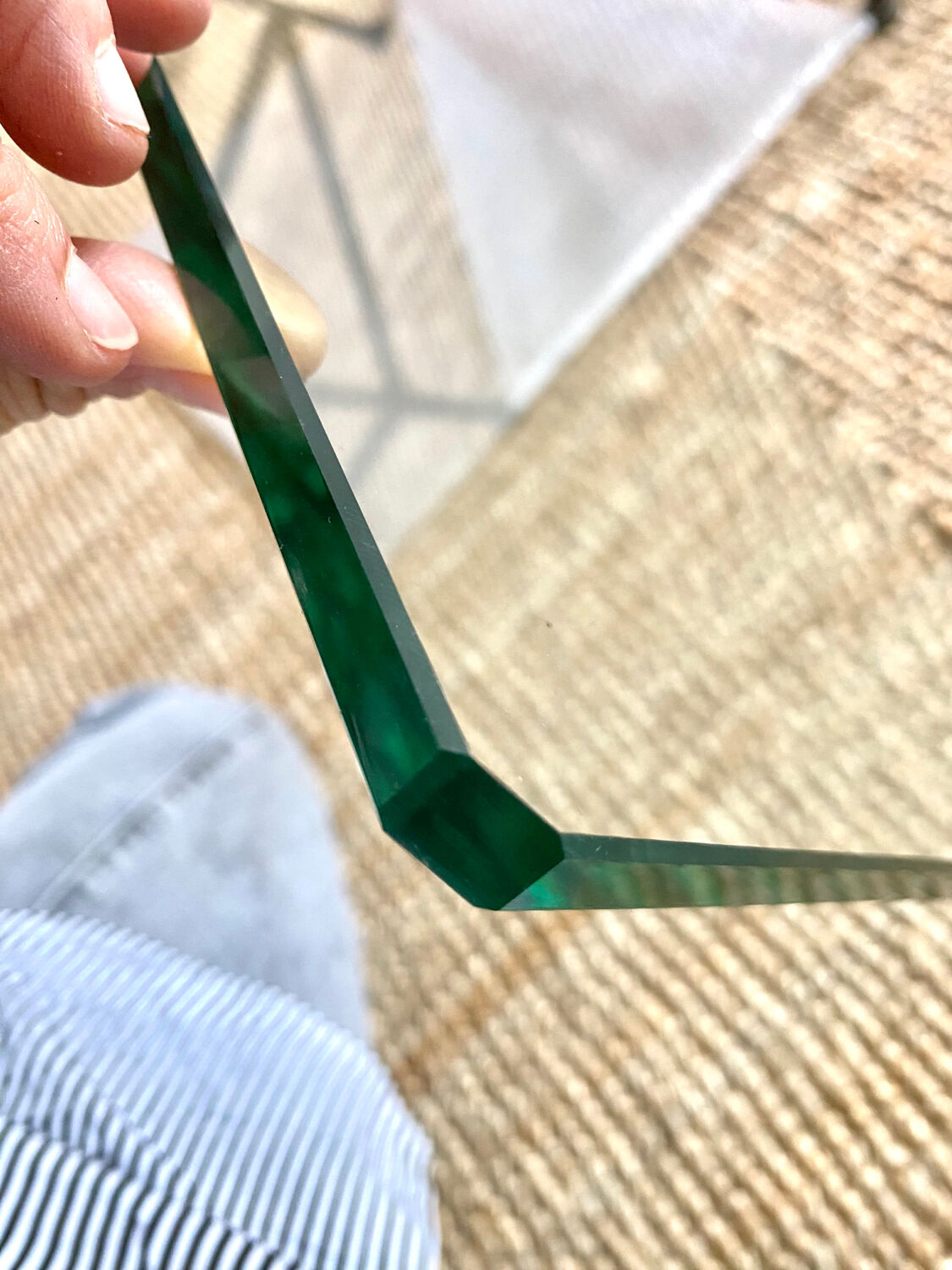 Glass and wrought iron coffee table design