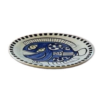 Assiettes aux poissons bleus