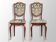 Paire de chaises Napoléon III en velours bleu, bois et bronze doré