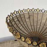 Beaded woven basket