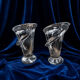 Jolie paire de vases en Cristal (Vannes) mid century