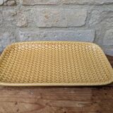 Old rectangular imitation wicker dish Gien Création Val d'Or