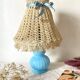 Chatard blue opaline bedside lamp, hook lampshade