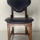 Ensemble de 4 chaises de salle à manger brutalistes en chêne et cuir, années 1960