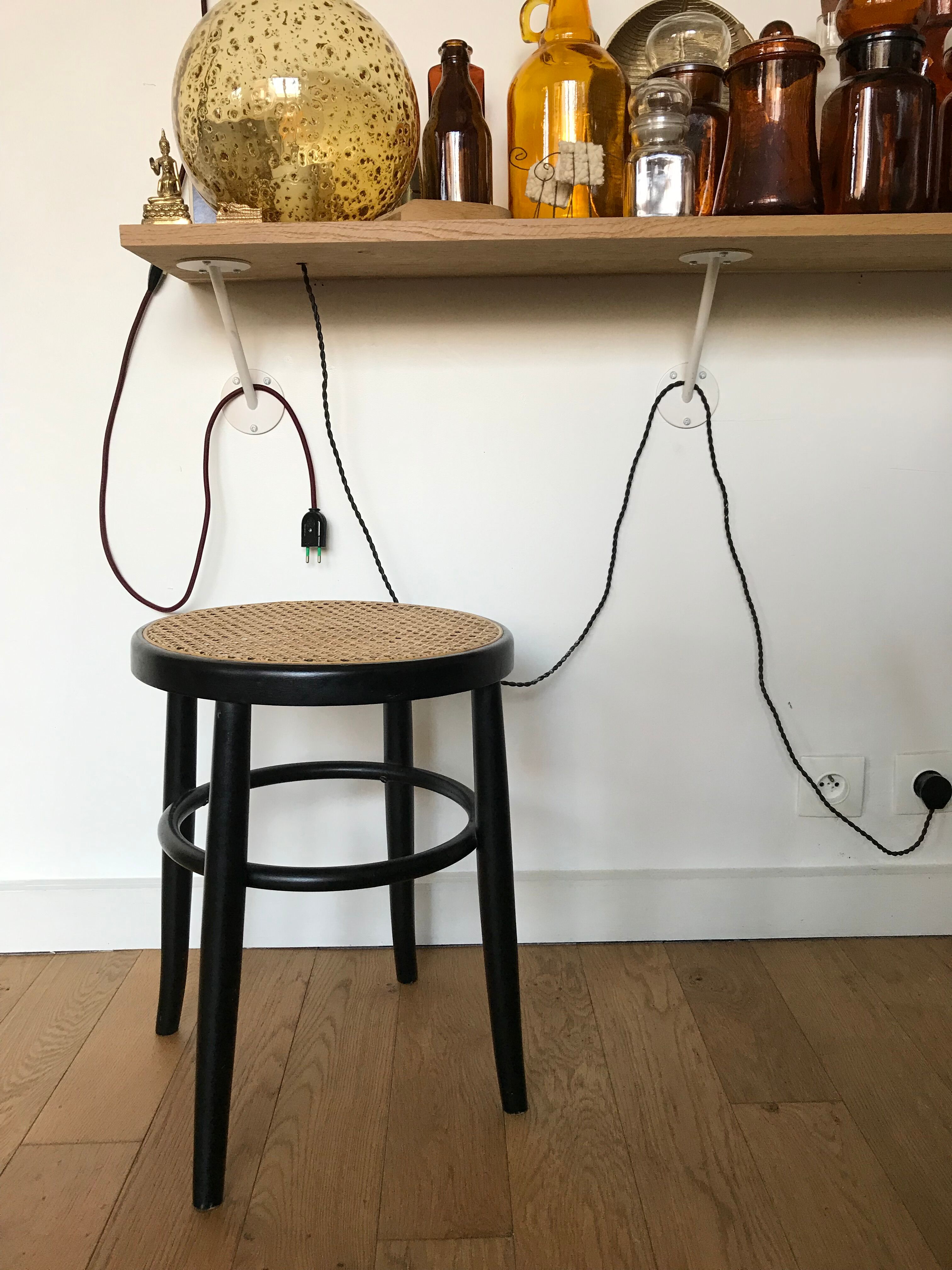 Stool wood and caning