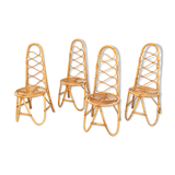 Set of 4 cane chairs from the 50s