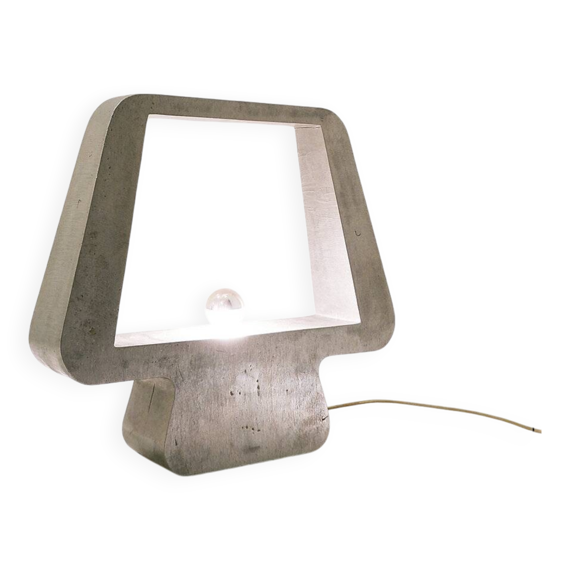 Large solid aluminum table lamp - 1970s