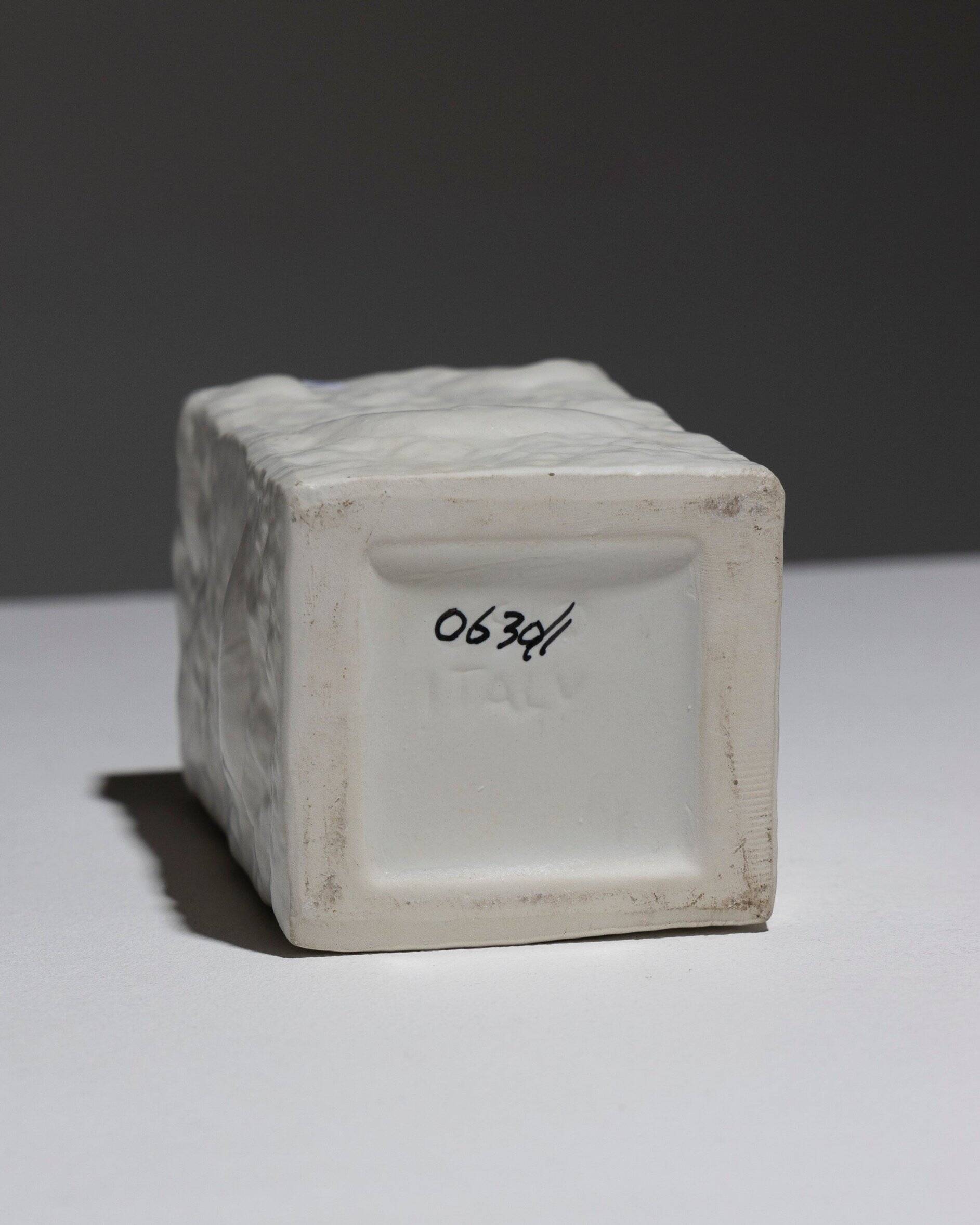 Small square porcelain vase, 1980s