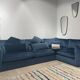 Blue Velvet Corner Sofa