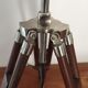 Lampe de marine tripode bois et métal argent