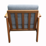 70s armchair in grey fabric