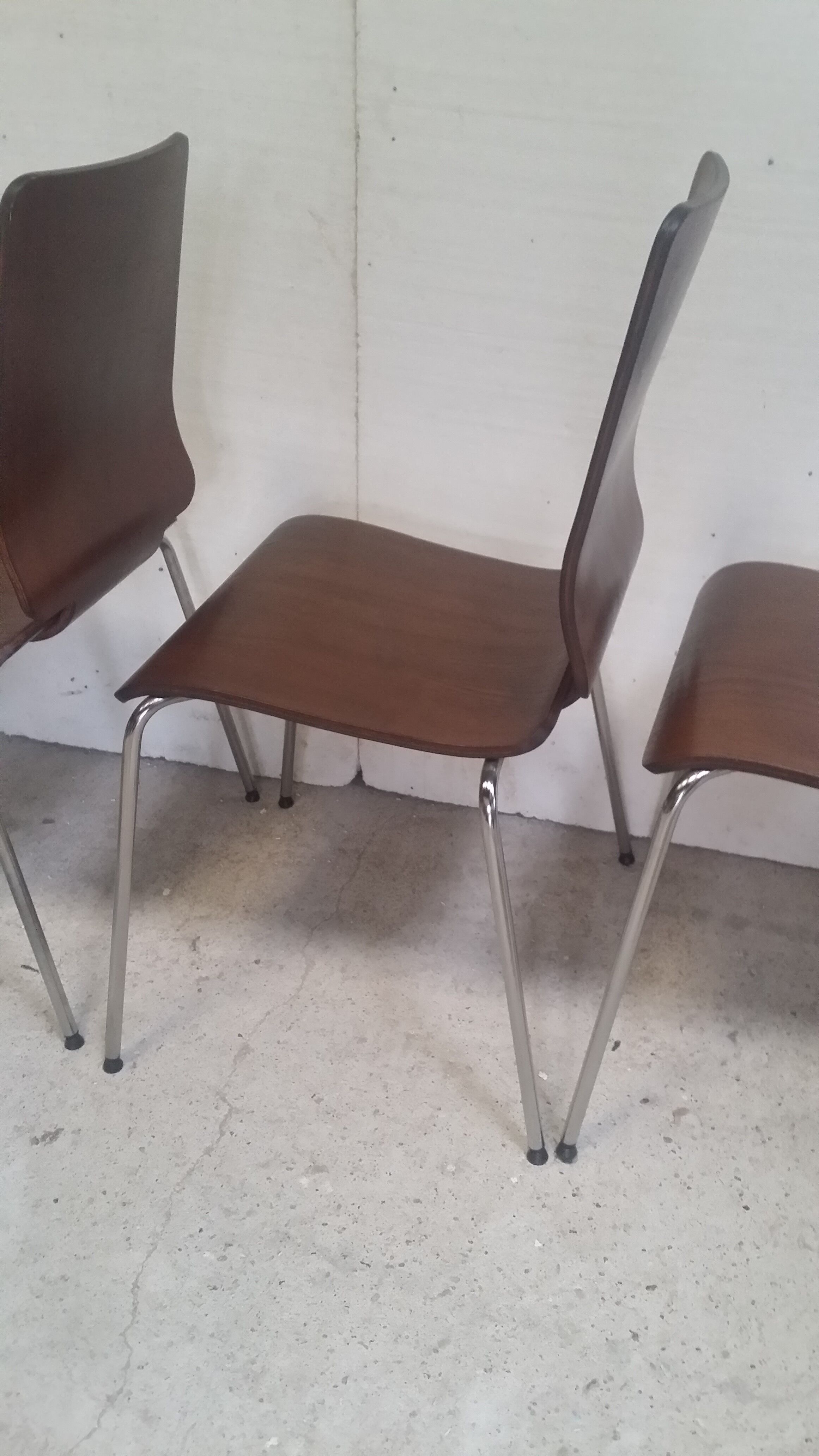 Set of 6 Danish thermoformed chairs