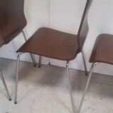 Set of 6 Danish thermoformed chairs