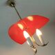 1950s mid century 3-light pendant brass metal plastic stilnovo era